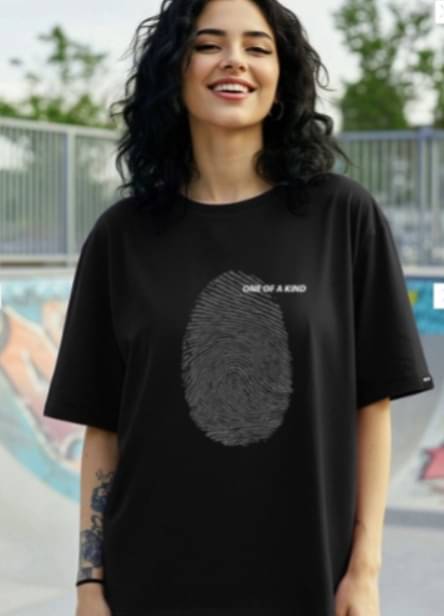     			Leo Perky - Fashion with joy Women Cotton Blend Printed Oversized Round Neck T-Shirt ( Black )