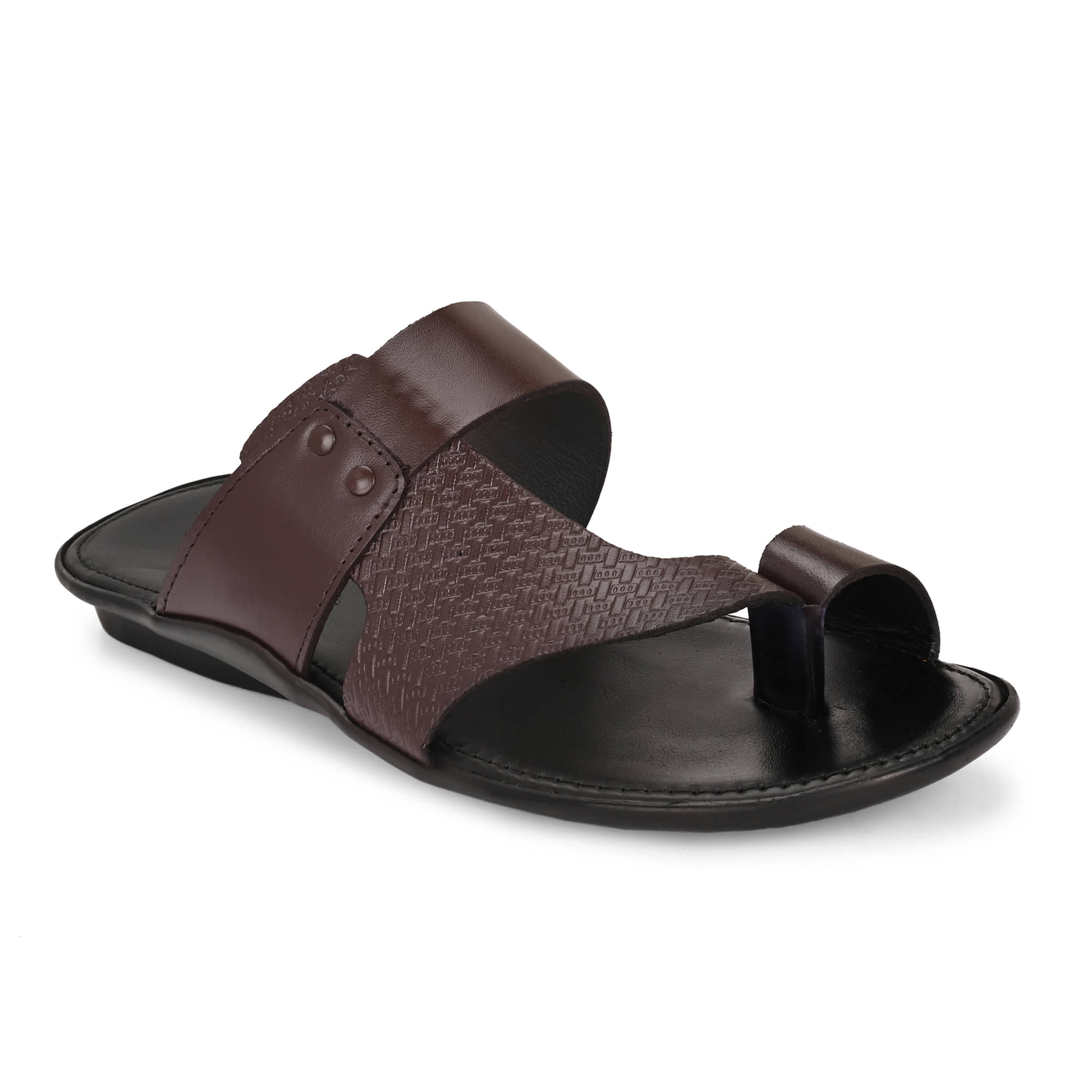 Leeport Brown Men's Leather Slipper