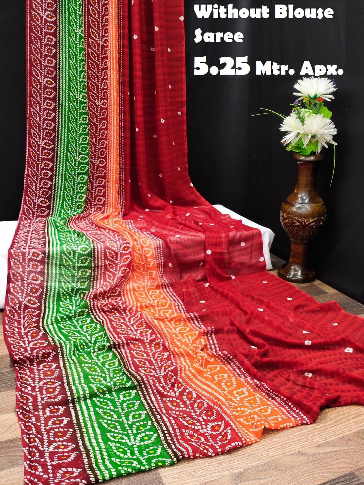 Maayro Georgette Printed Saree Without Blouse Piece ( Red ) Maayro Georgette Printed Saree Without Blouse Piece ( Red )