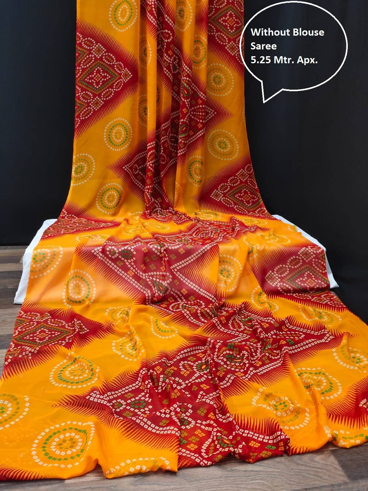     			Maayro Georgette Printed Saree Without Blouse Piece ( Red )