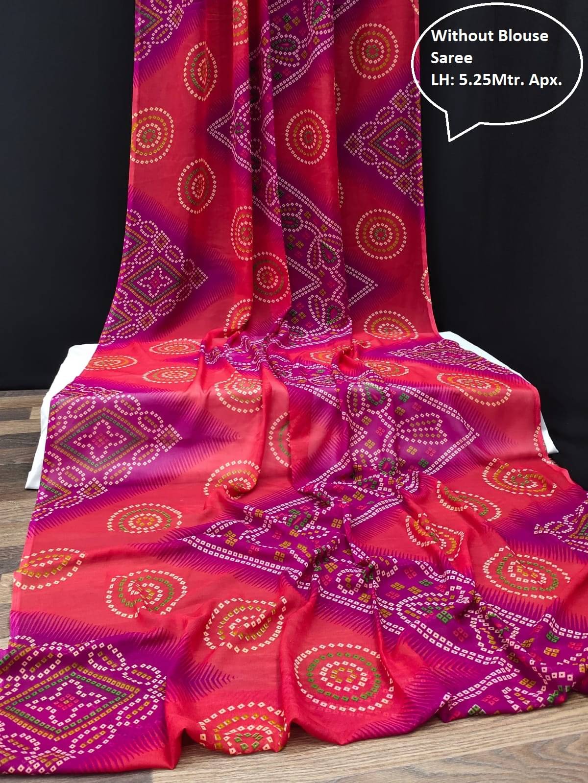 Maayro Georgette Printed Saree Without Blouse Piece ( Rani ) Maayro Georgette Printed Saree Without Blouse Piece ( Rani )
