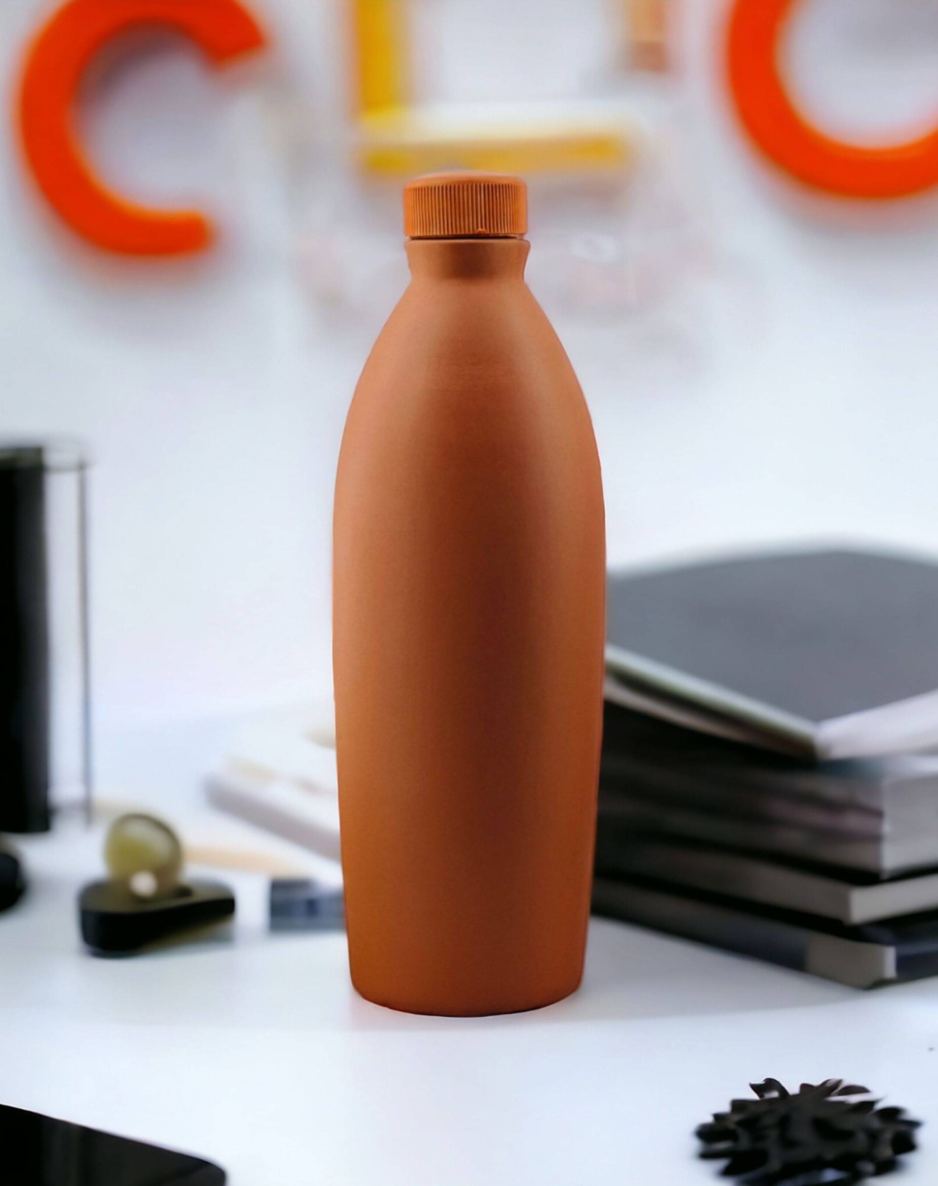 Malaikah Brown Clay Bottle Brown Clay Water Bottle 1000 mL ( Set of 1 ) Malaikah Brown Clay Bottle Brown Clay Water Bottle 1000 mL ( Set of 1 )