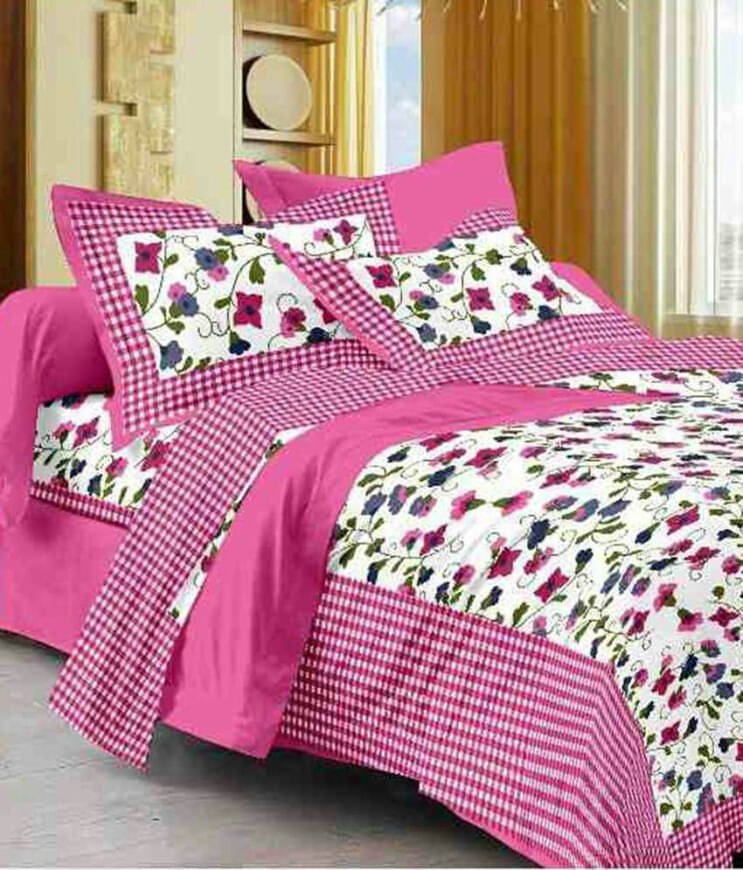Navkar Creation Cotton 1 Double Bedsheet with 2 Pillow Covers ( Multicolor ) Navkar Creation Cotton 1 Double Bedsheet with 2 Pillow Covers ( Multicolor )