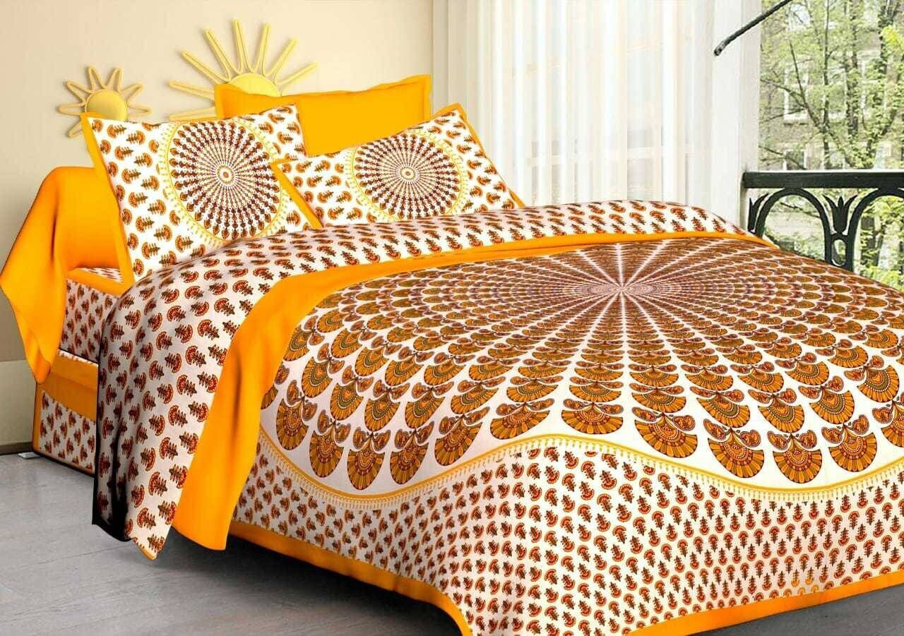     			Navkar Creation Cotton 1 Double Bedsheet with 2 Pillow Covers ( Multicolor )