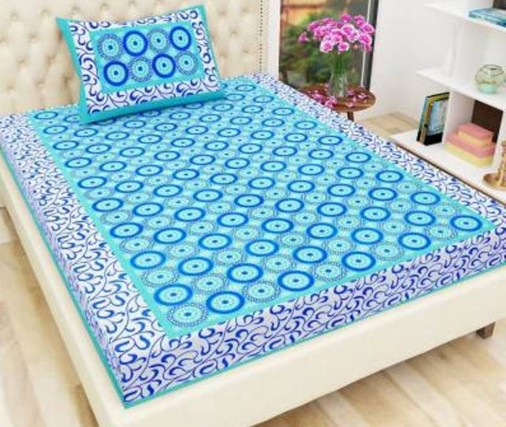     			Navkar Creation Cotton 1 Single Bedsheet with 1 Pillow Cover ( Multicolor )