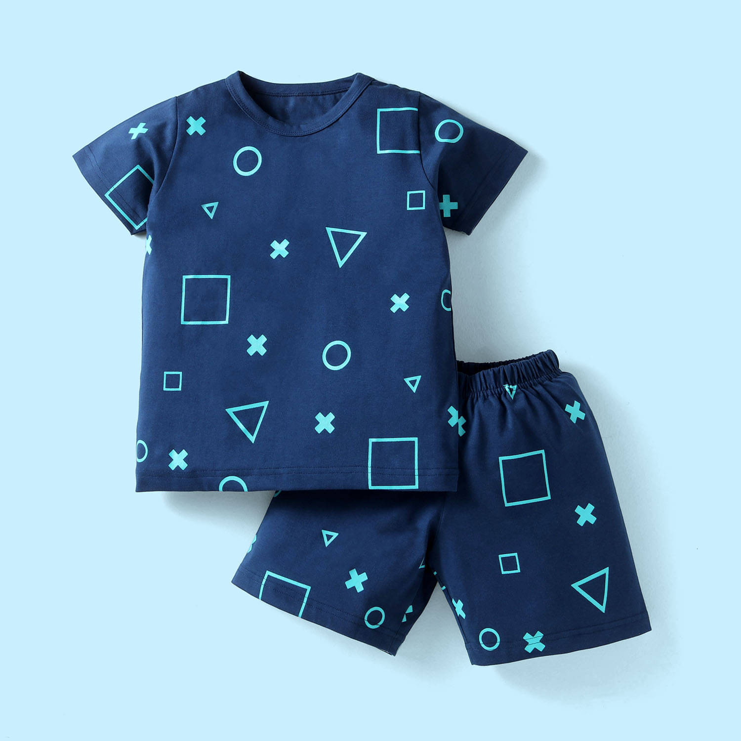     			Nite Flite Pack of 1 Boys 100% Cotton Nightsuit Set ( Blue )