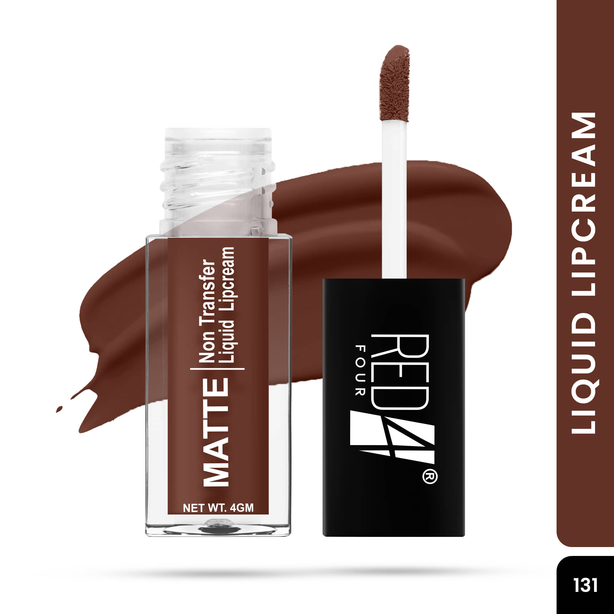 RED 4 Coffee Brown Matte Long Lasting Liquid Lipstick ( Pack of 1 )