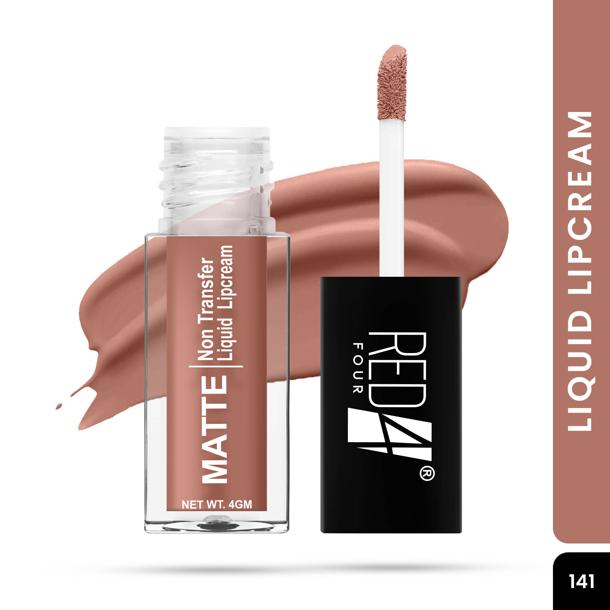 RED 4 Coffee Brown Matte Long Lasting Liquid Lipstick ( Pack of 1 )