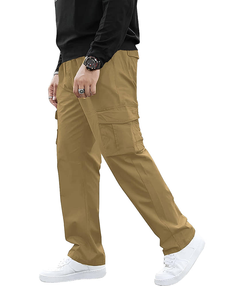 Reoutlook Regular Flat Men's Cargos - Khaki ( Pack of 1 ) - Trousers | Buy online on ZillyBuy
