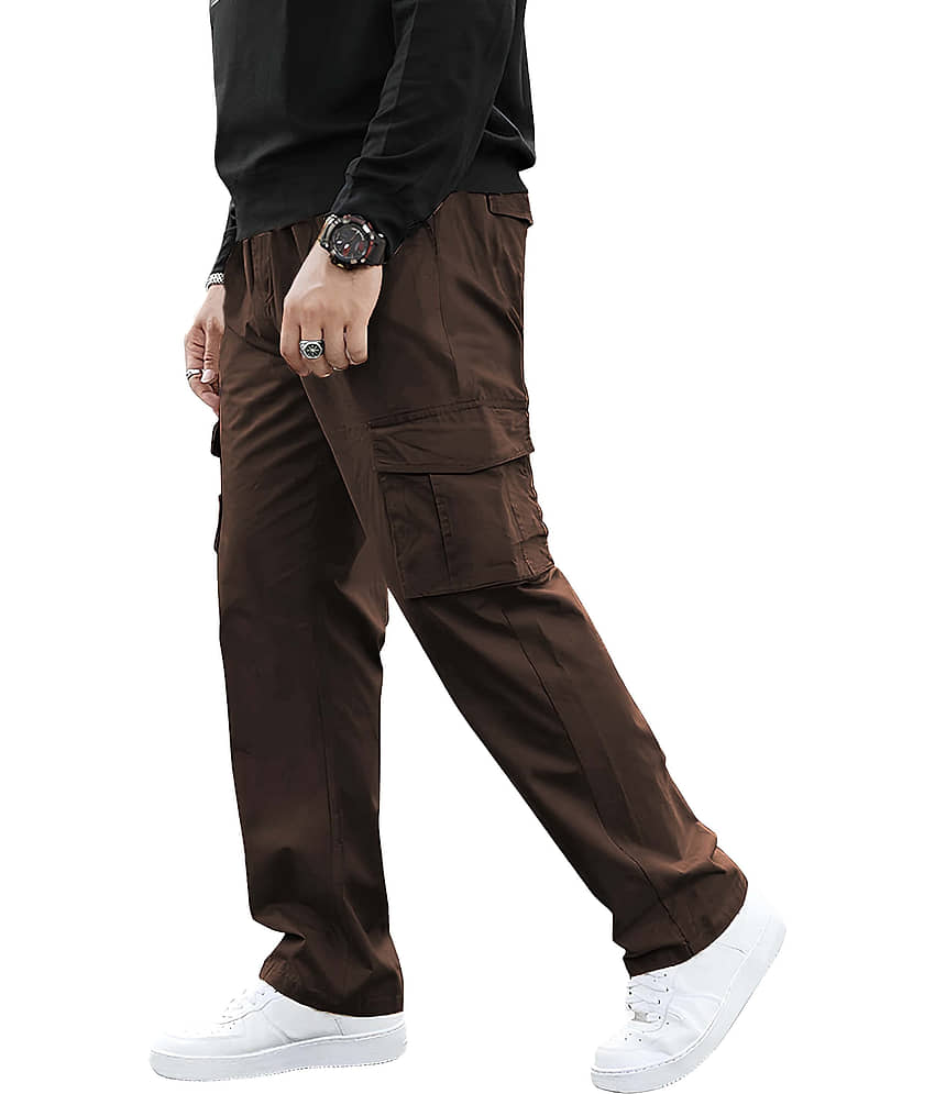 Reoutlook Regular Flat Men's Cargos - Brown ( Pack of 1 ) - Trousers | Buy online on ZillyBuy