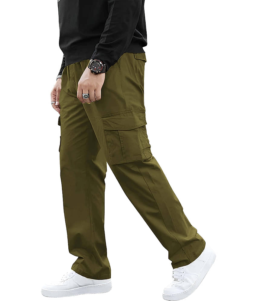 Reoutlook Regular Flat Men's Cargos - Green ( Pack of 1 ) - Trousers | Buy online on ZillyBuy