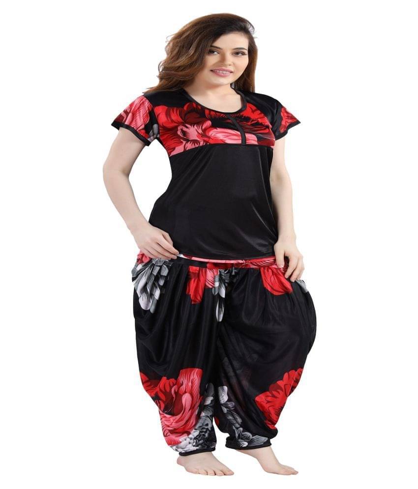     			Romaisa Red Satin Women's Nightwear Nightsuit Sets ( Pack of 1 )