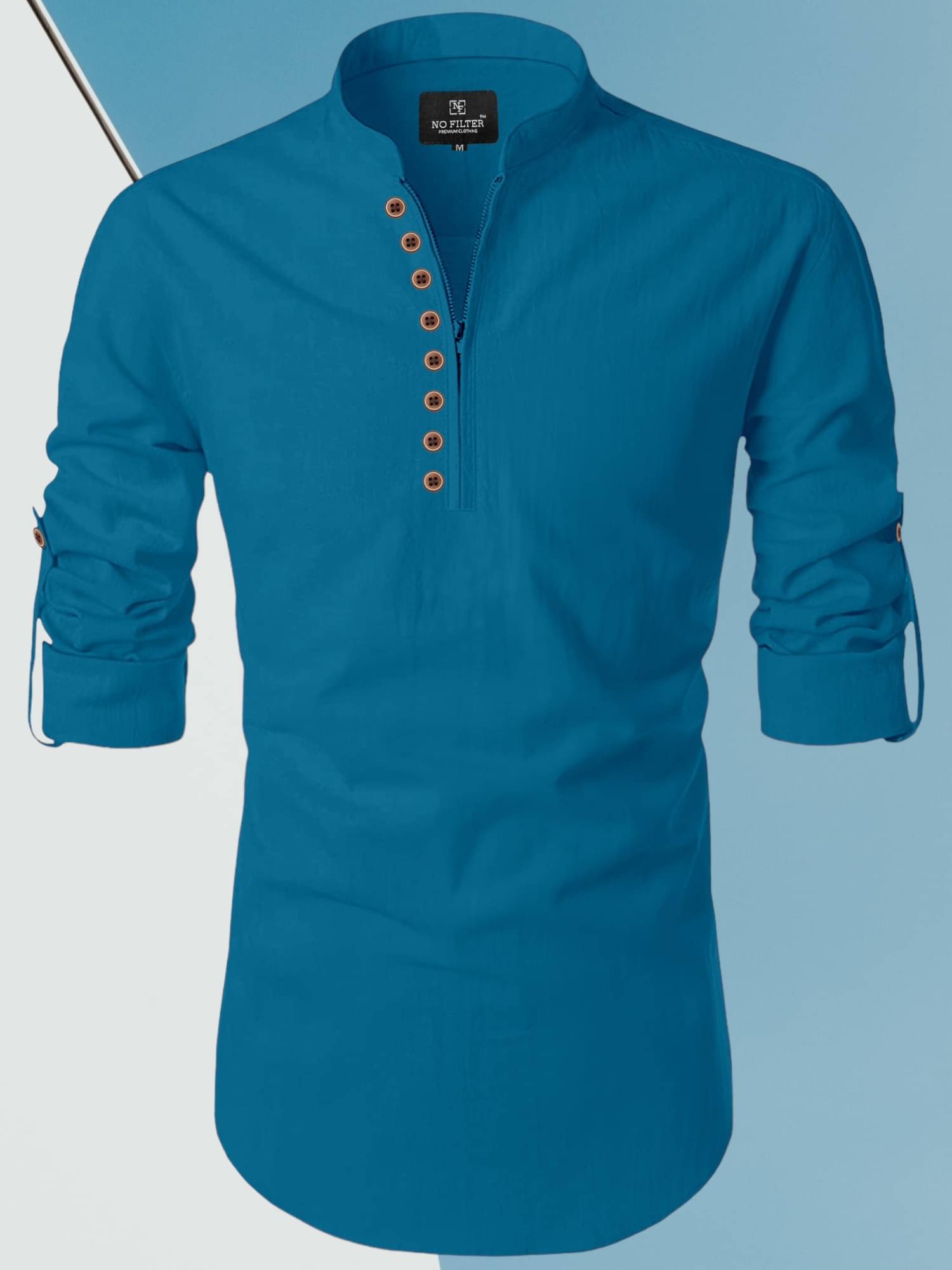 SOPANI Blue Cotton Blend Men's Regular Kurta ( Pack of 1 ) SOPANI Blue Cotton Blend Men's Regular Kurta ( Pack of 1 )