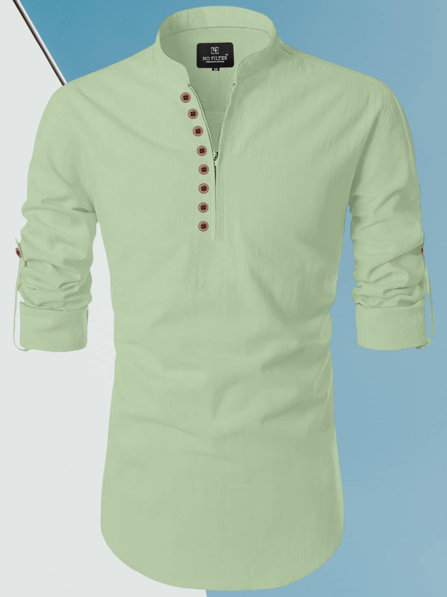 SOPANI Light Green Cotton Blend Men's Regular Kurta ( Pack of 1 ) SOPANI Light Green Cotton Blend Men's Regular Kurta ( Pack of 1 )