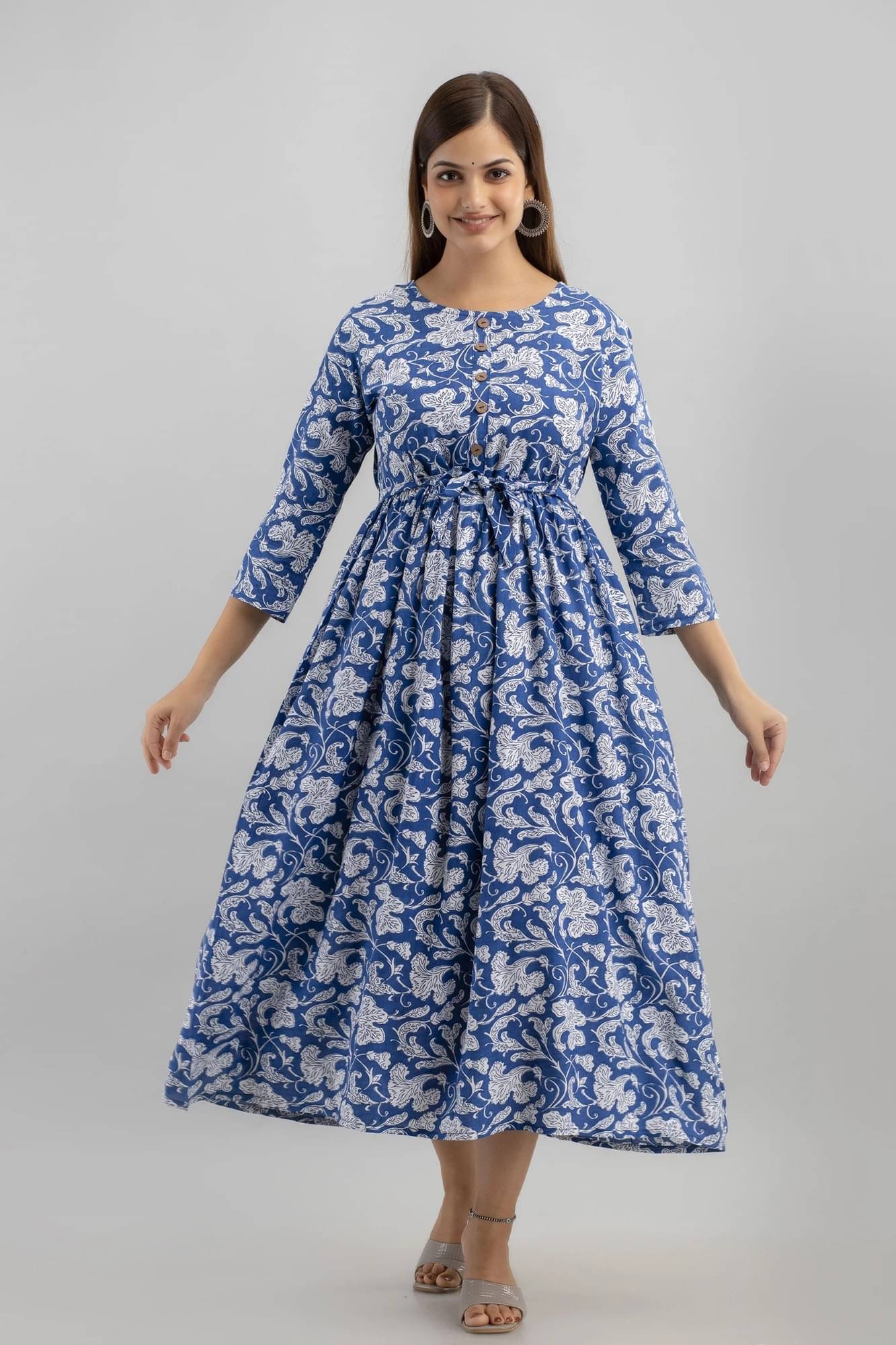     			TRENDSWILL Women's Viscose Rayon Printed Gown ( Blue )