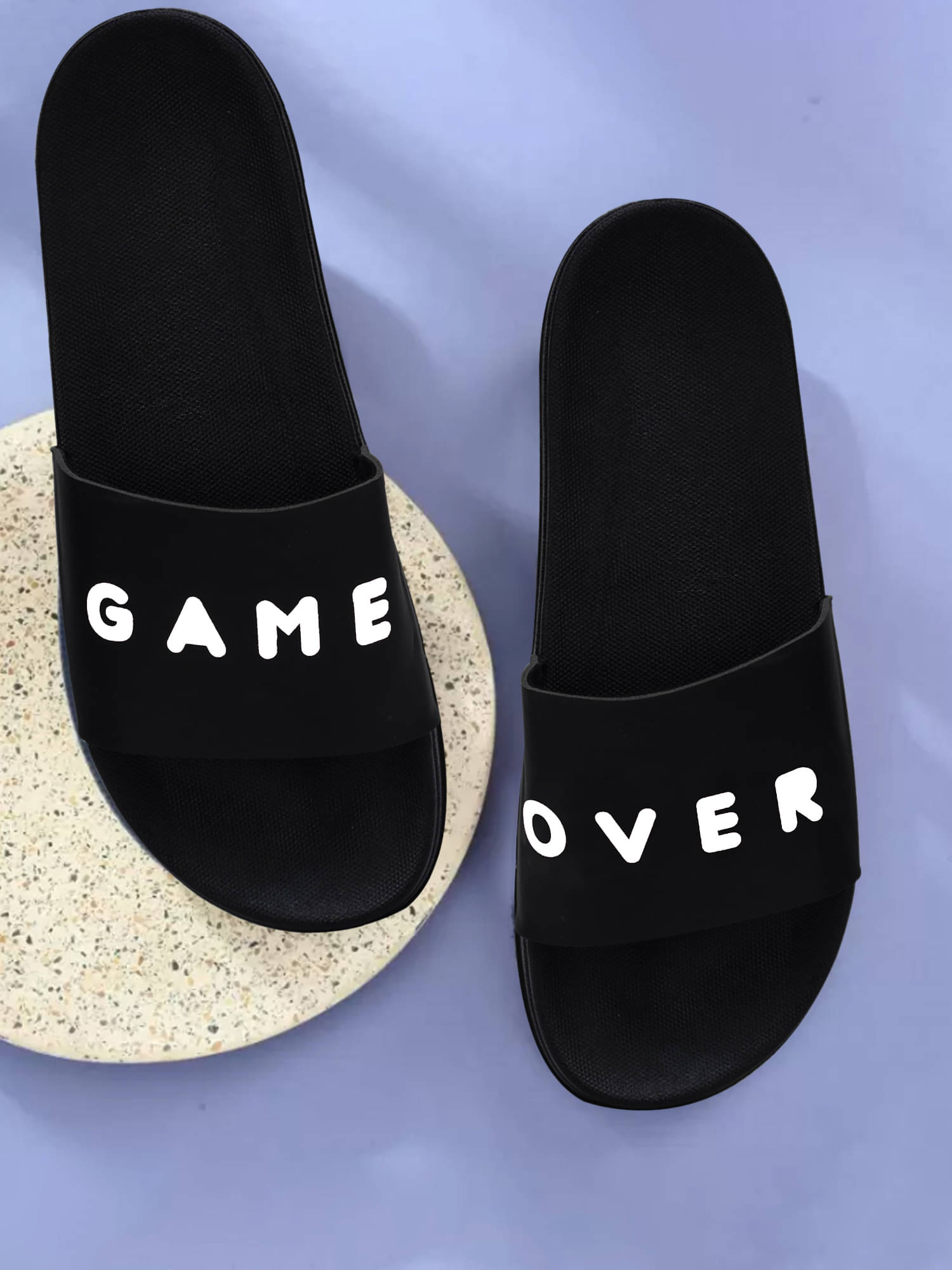     			Tzen White Men's Slide Flip Flop