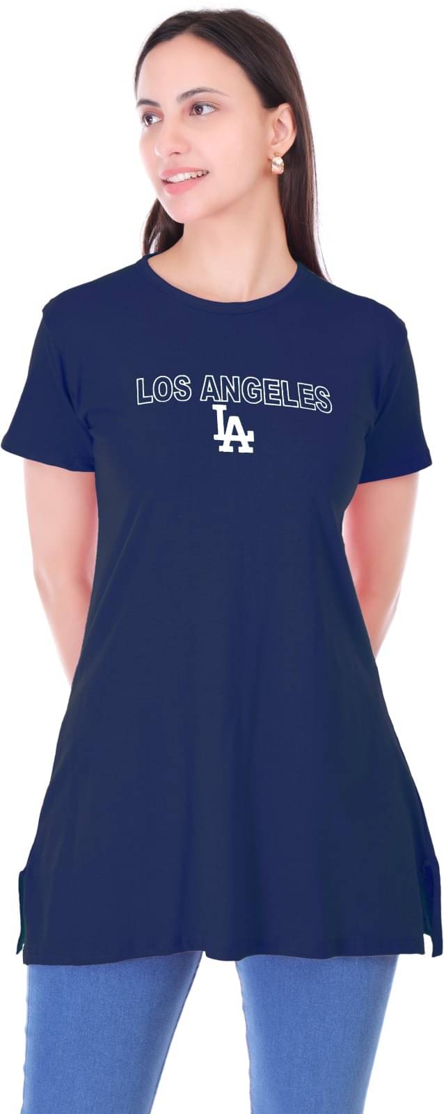 Urboholic Women's Cotton Regular Top ( Navy Blue )     			Urboholic Women's Cotton Regular Top ( Navy Blue )