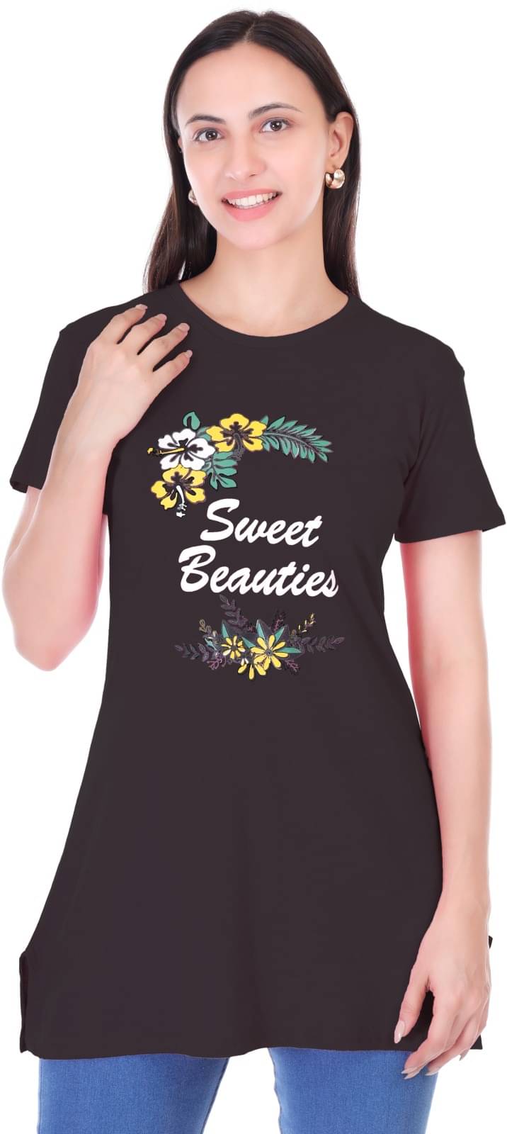 Urboholic Women's Cotton Regular Top ( Black )     			Urboholic Women's Cotton Regular Top ( Black )