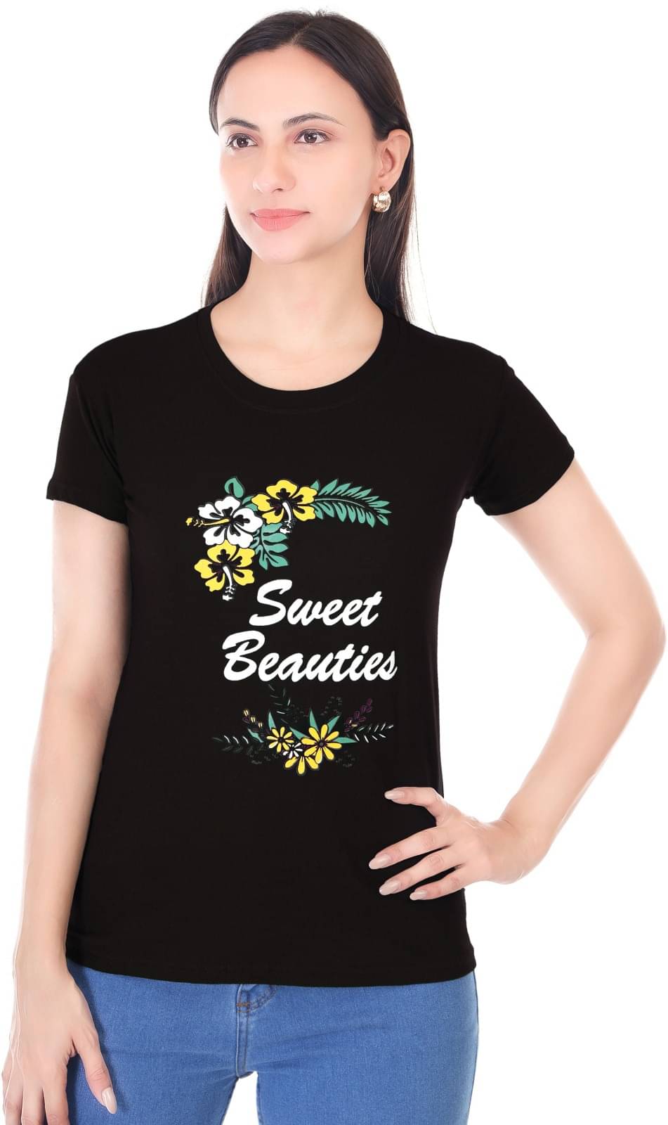 Urboholic Women's Cotton Regular Top ( Black ) Urboholic Women's Cotton Regular Top ( Black )