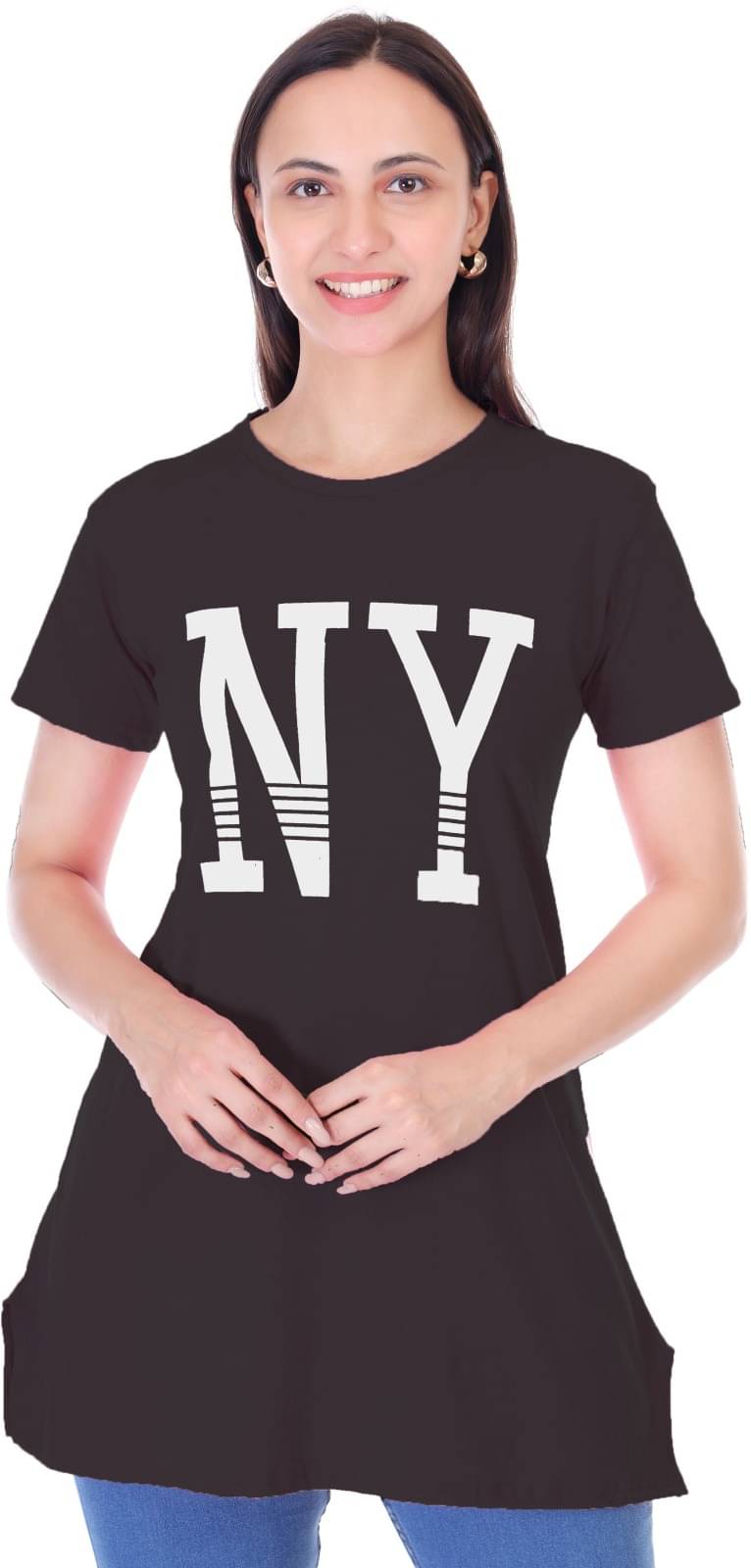 Urboholic Women's Cotton Regular Top ( Black ) Urboholic Women's Cotton Regular Top ( Black )