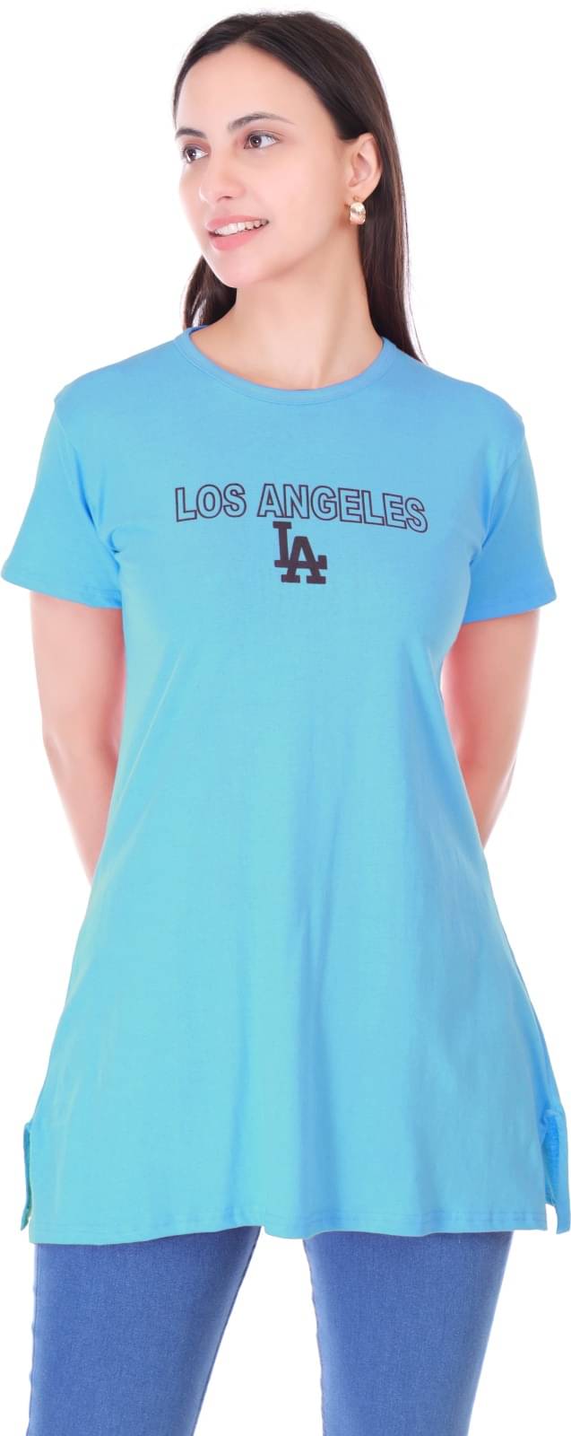     			Urboholic Women's Cotton Regular Top ( Light Blue )