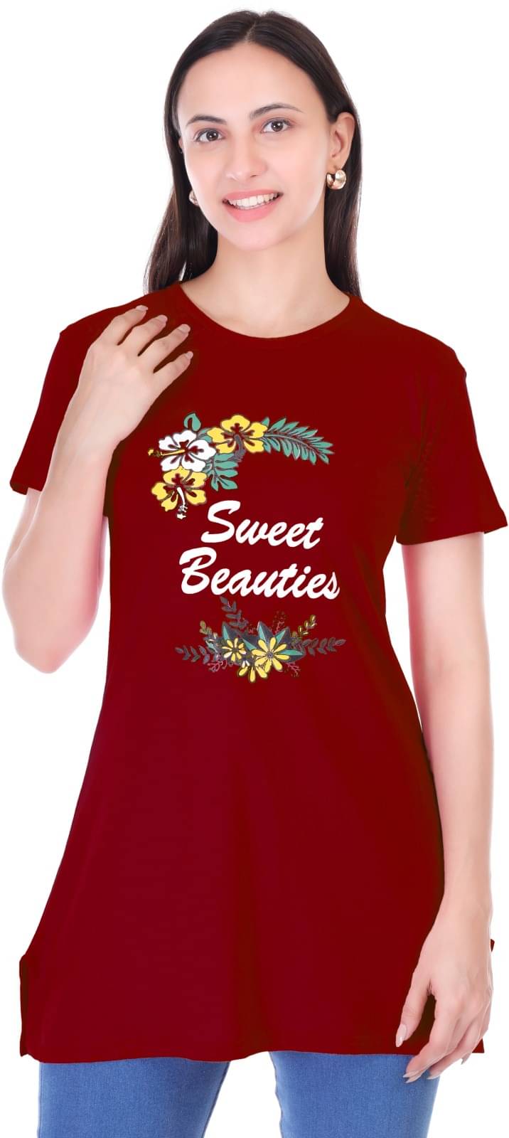     			Urboholic Women's Cotton Regular Top ( Maroon )