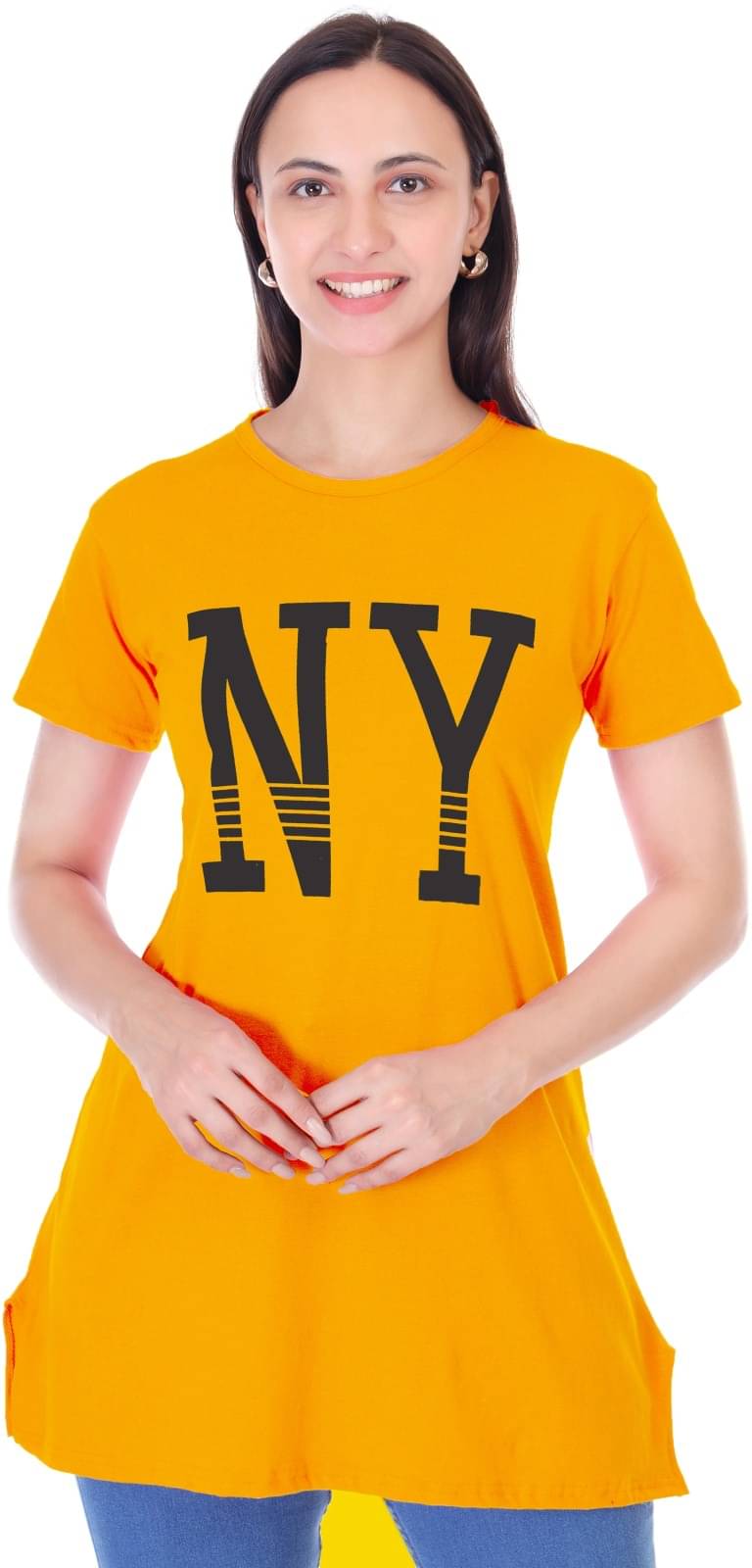     			Urboholic Women's Cotton Regular Top ( Yellow )