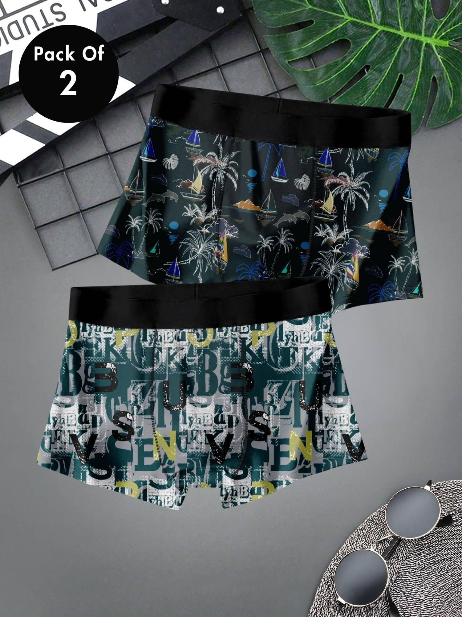 Xqsee Pack of 2 Nylon Trunks For Men's ( Multicolor ) Xqsee Pack of 2 Nylon Trunks For Men's ( Multicolor )