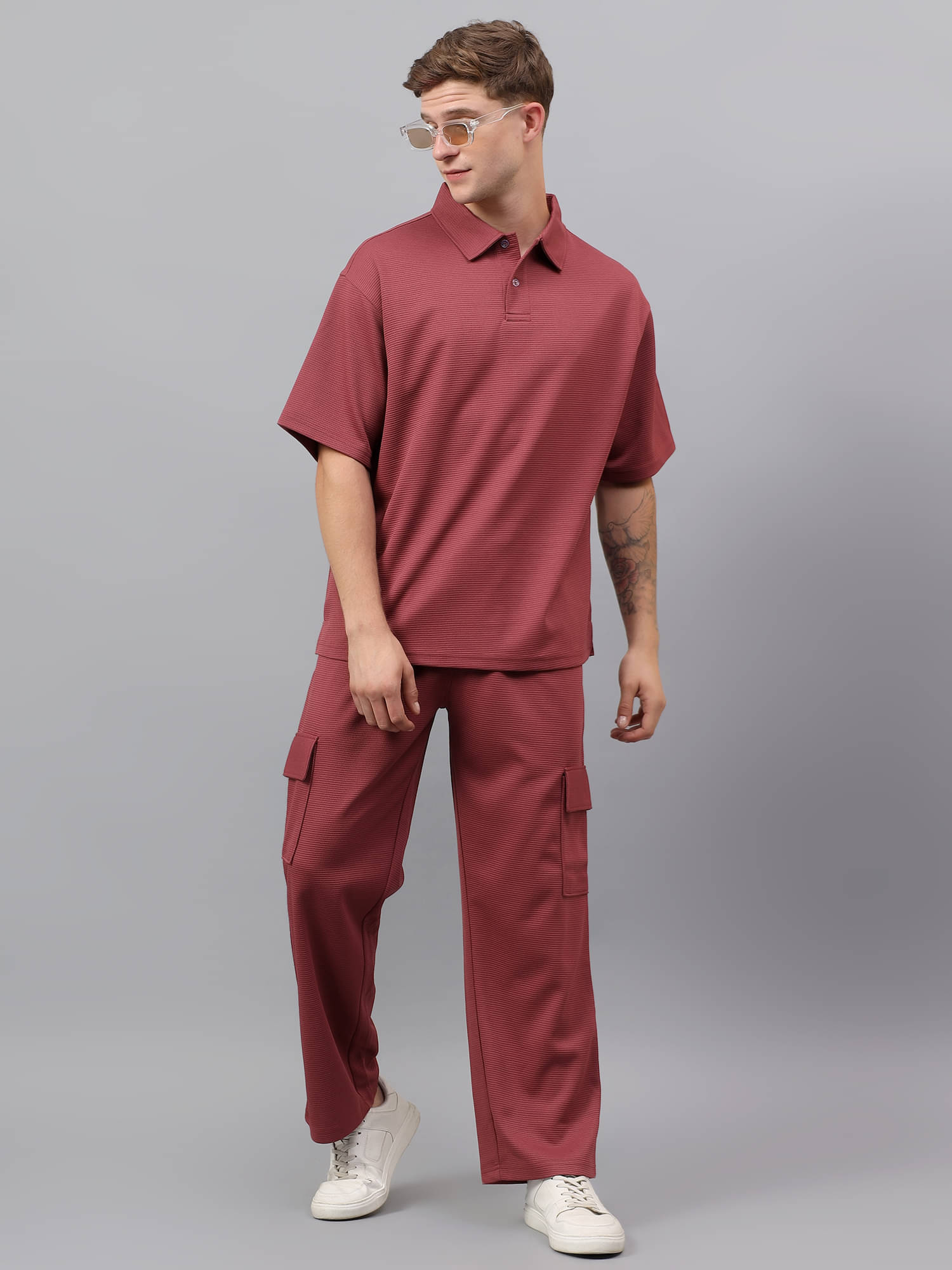     			YHA Men's T-shirt With Trousers Co-Ords Set ( Pack of 1 , Pink )