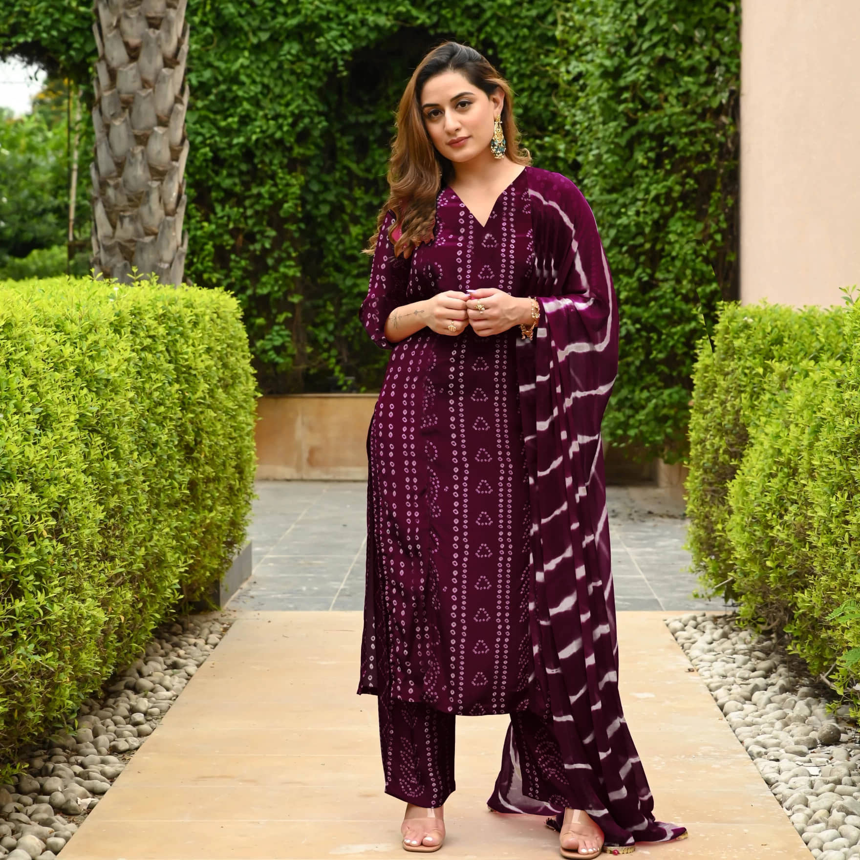 anushansa Women Viscose Printed Straight Kurti With Pants ( Pink )