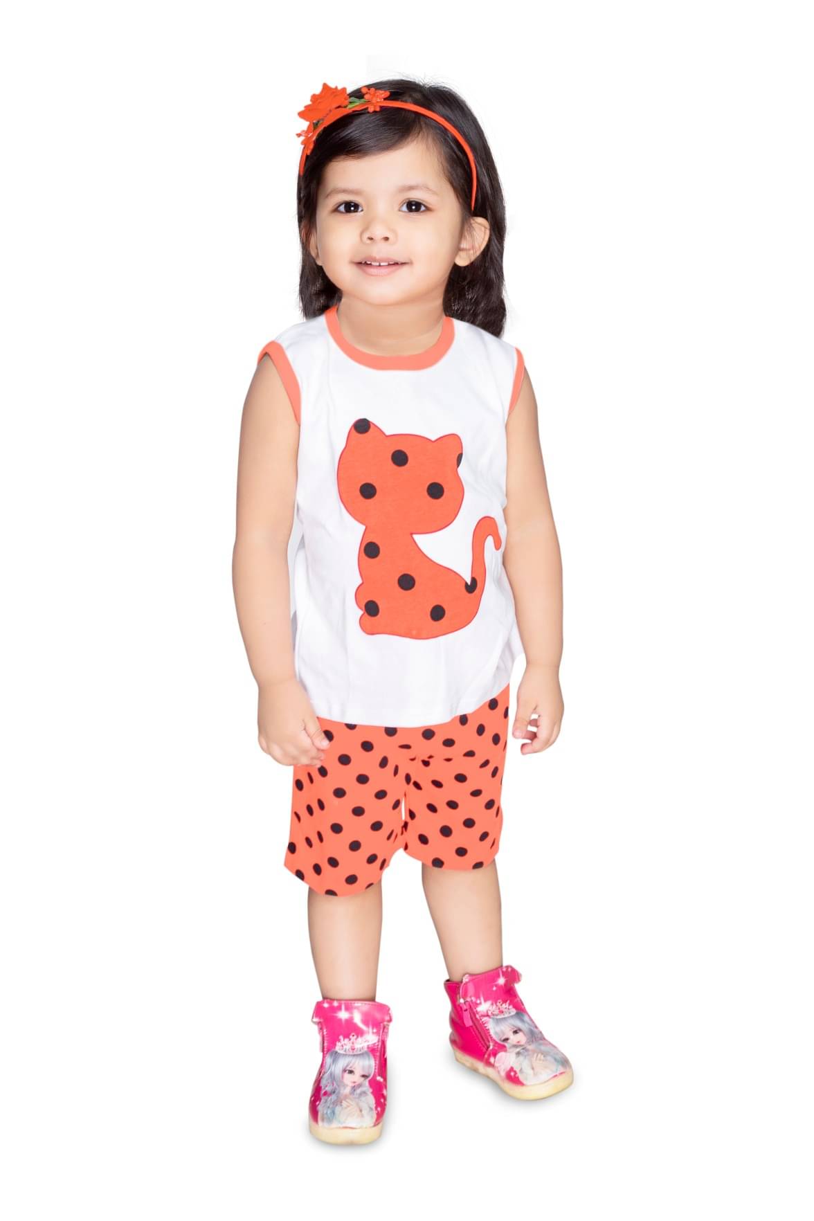 s muktar garments Pack of 1 Baby Girls Cotton T-shirt & Shorts ( Orange ) s muktar garments Pack of 1 Baby Girls Cotton T-shirt & Shorts ( Orange )