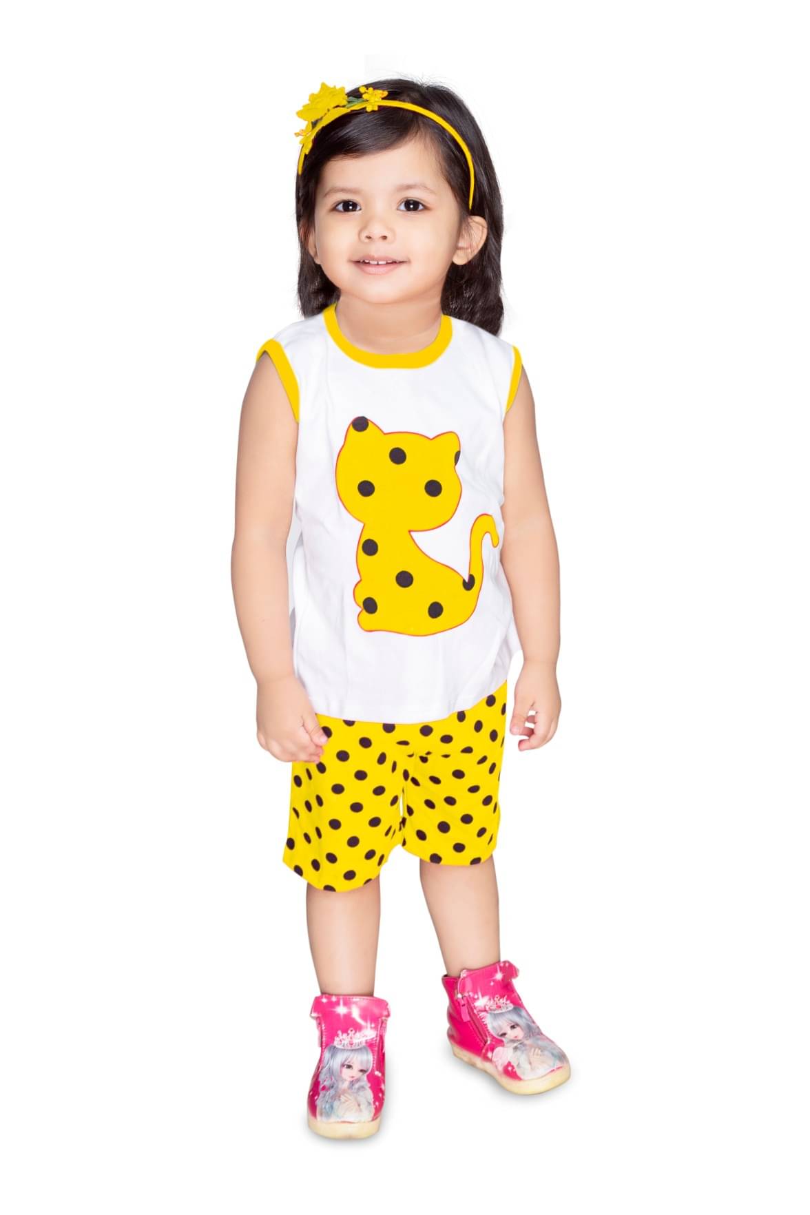 s muktar garments Pack of 1 Baby Girls Cotton T-shirt & Shorts ( Yellow ) s muktar garments Pack of 1 Baby Girls Cotton T-shirt & Shorts ( Yellow )