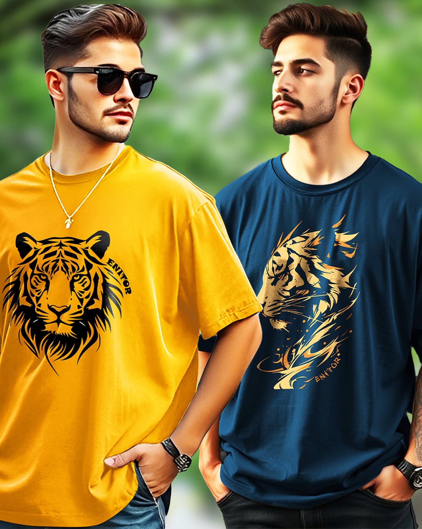     			AOOSH Men Cotton Blend Oversized Fit Printed T-Shirt ( Mustard )