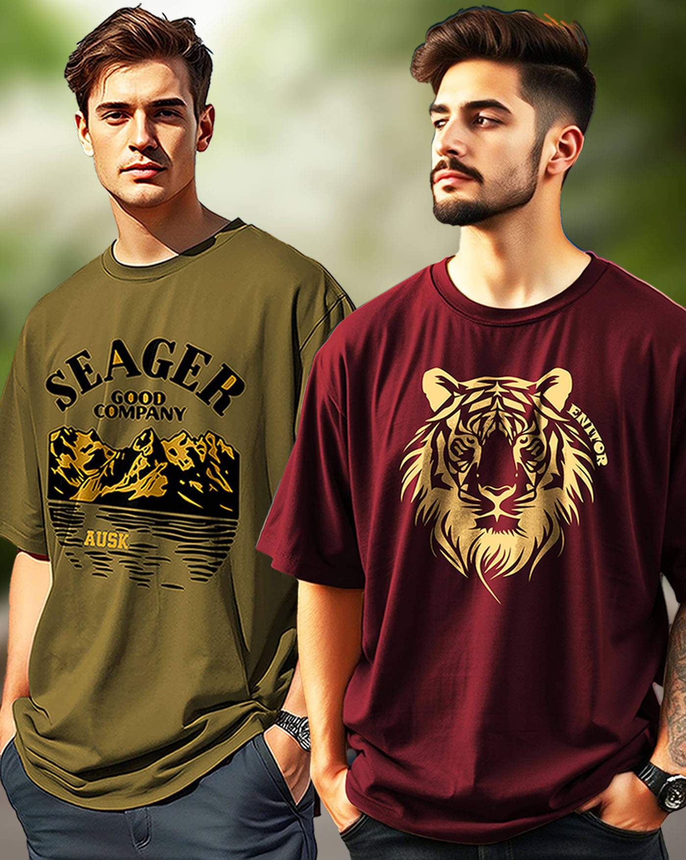 AOOSH Men Cotton Blend Oversized Fit Printed T-Shirt ( Maroon ) AOOSH Men Cotton Blend Oversized Fit Printed T-Shirt ( Maroon )