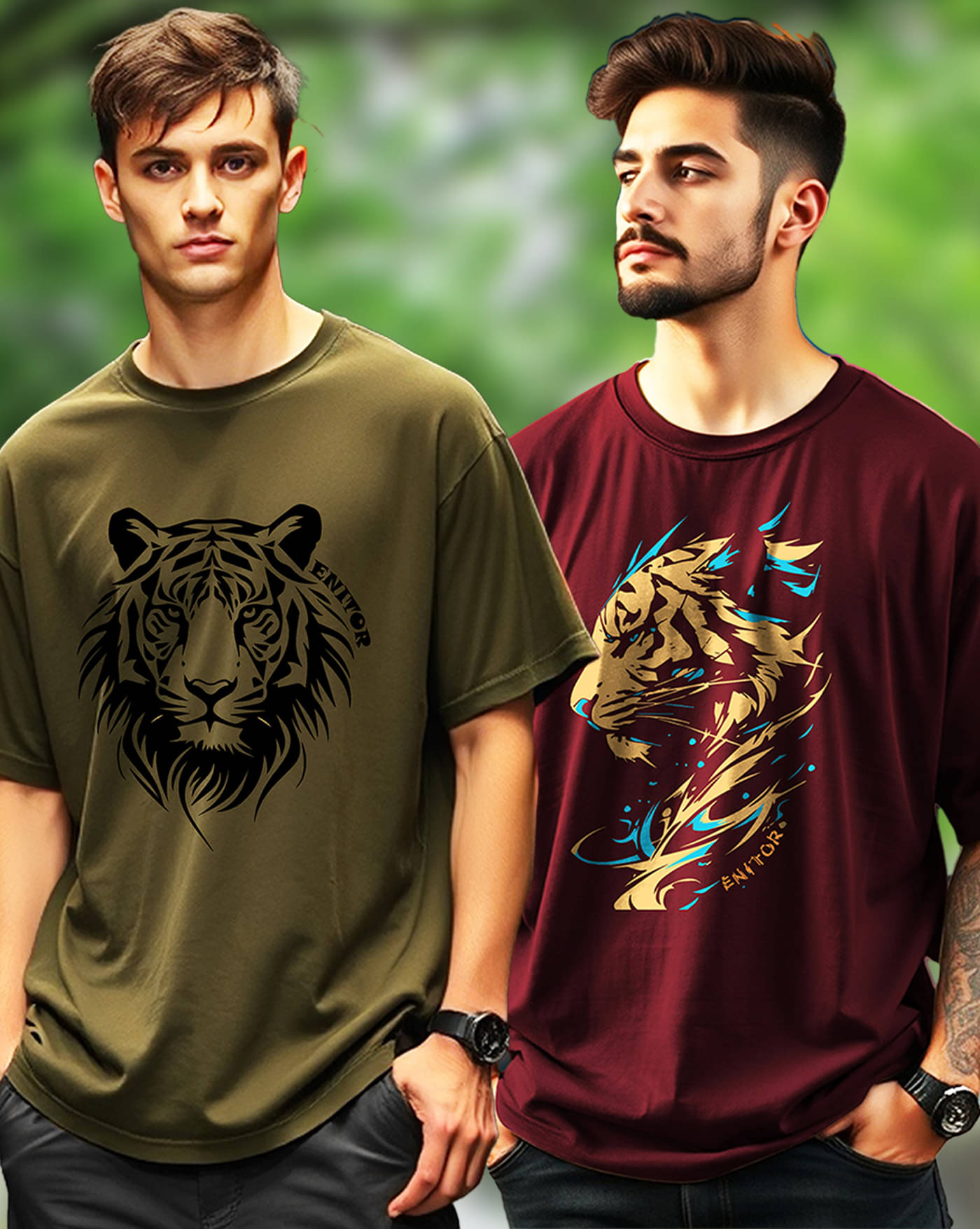 AOOSH Men Cotton Blend Oversized Fit Printed T-Shirt ( Green ) AOOSH Men Cotton Blend Oversized Fit Printed T-Shirt ( Green )