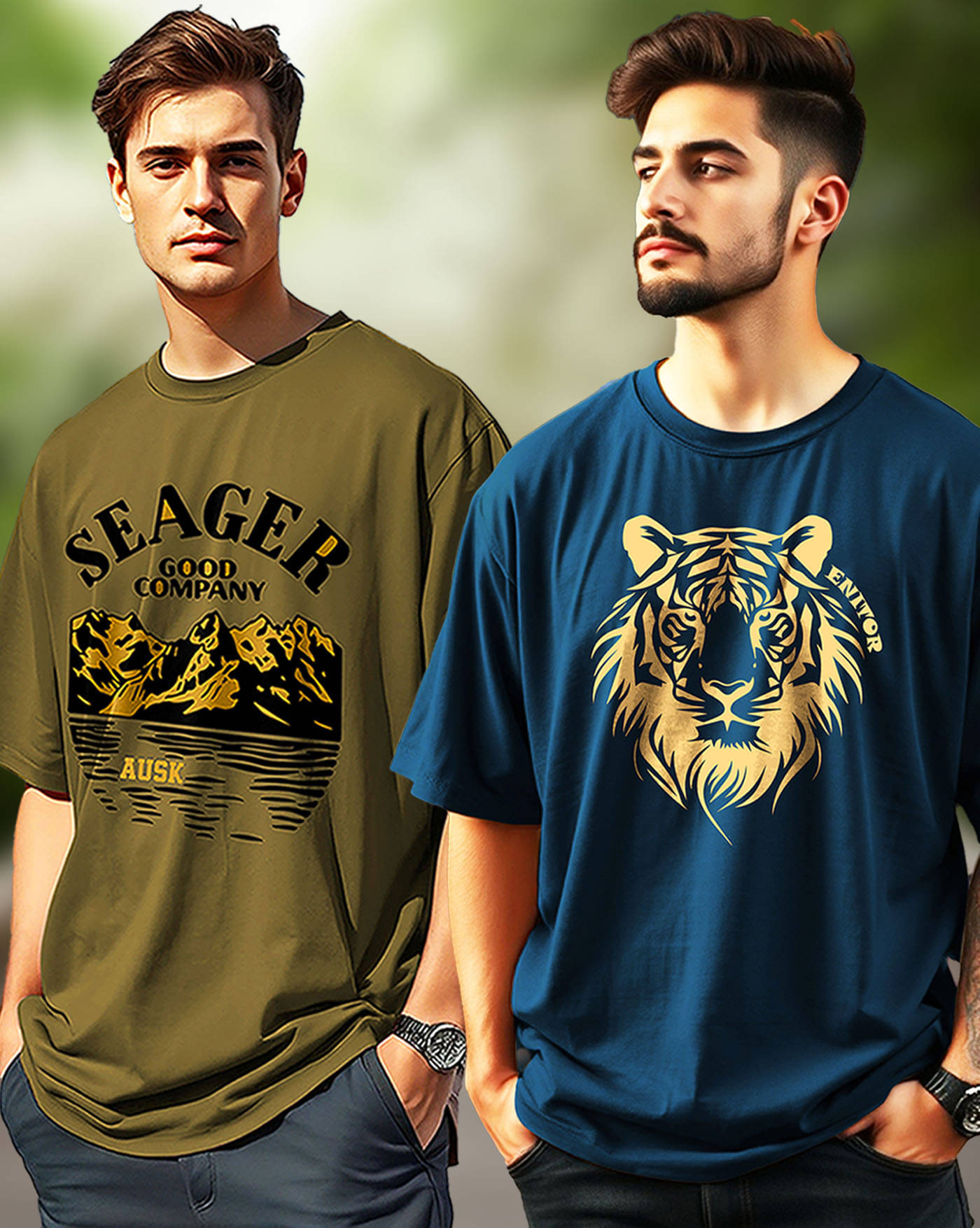 AOOSH Men Cotton Blend Oversized Fit Printed T-Shirt ( Teal ) AOOSH Men Cotton Blend Oversized Fit Printed T-Shirt ( Teal )