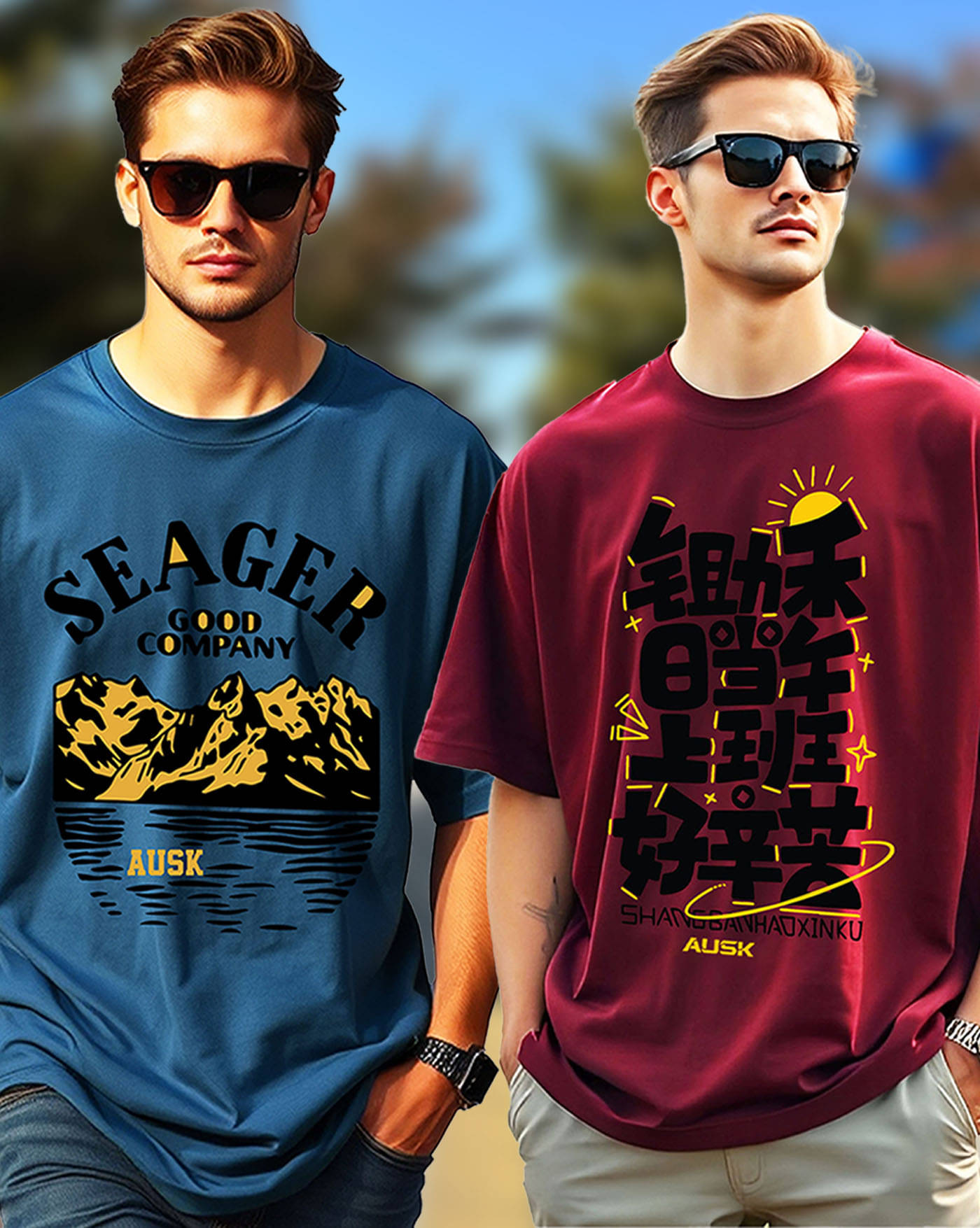 AOOSH Men Cotton Oversized Fit Printed T-Shirt ( Maroon ) AOOSH Men Cotton Oversized Fit Printed T-Shirt ( Maroon )