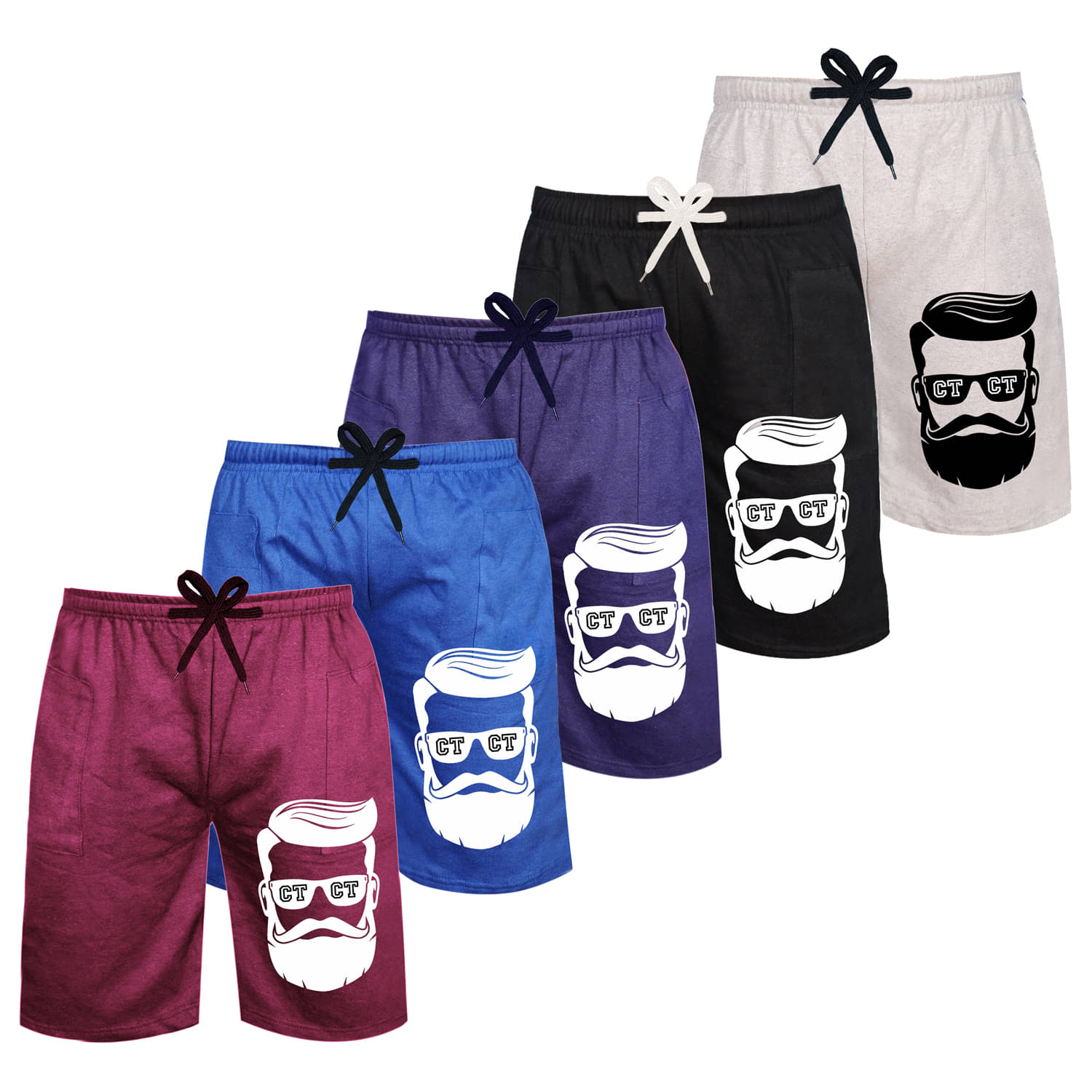     			CUTE TREND Pack of 5 Cotton Three-Fourth For Boys ( Multicolor 5 )