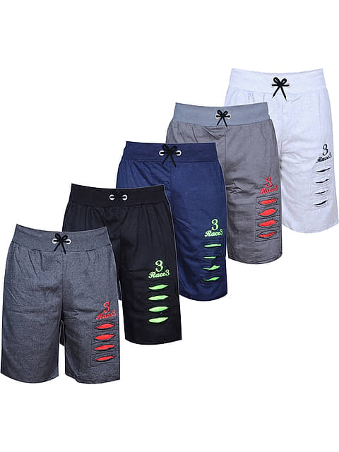 MIST N FOGG Pack of Cotton Shorts For Boys Multi Color