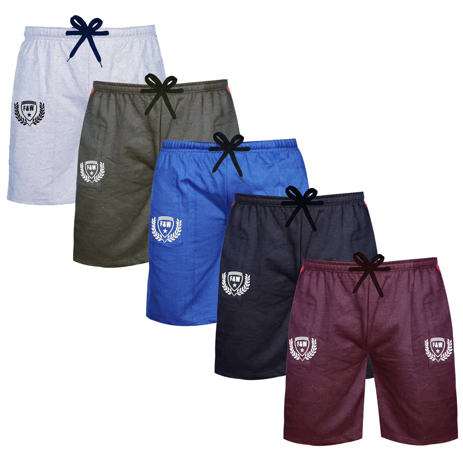     			CUTE TREND Pack of 5 Cotton Three-Fourth For Boys ( Multicolor 5 )