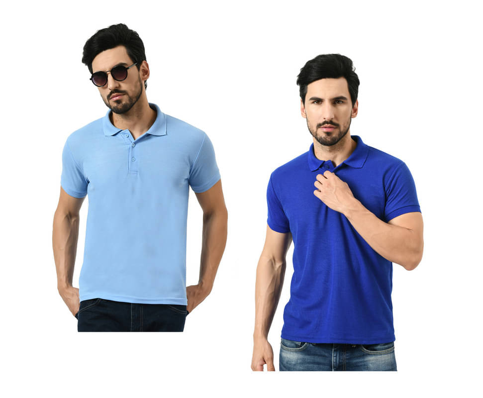 IndiWeaves Men Polyester Regular Fit Solid T-Shirt ( Multicolor ) IndiWeaves Men Polyester Regular Fit Solid T-Shirt ( Multicolor )