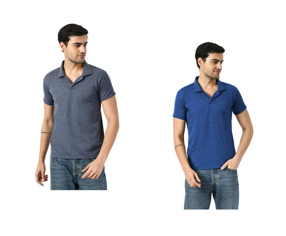 IndiWeaves Men Polyester Regular Fit Solid T-Shirt ( Multicolor ) IndiWeaves Men Polyester Regular Fit Solid T-Shirt ( Multicolor )
