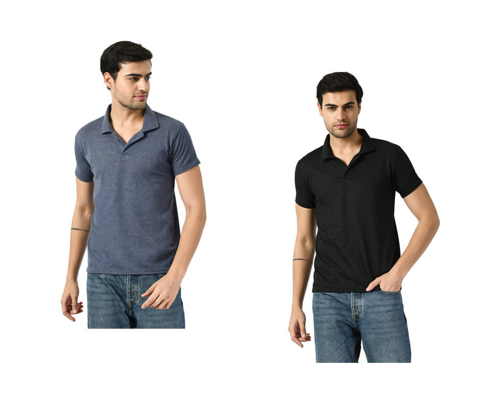     			IndiWeaves Men Polyester Regular Fit Solid T-Shirt ( Multicolor )