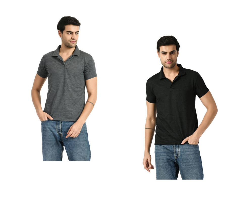     			IndiWeaves Men Polyester Regular Fit Solid T-Shirt ( Multicolor )