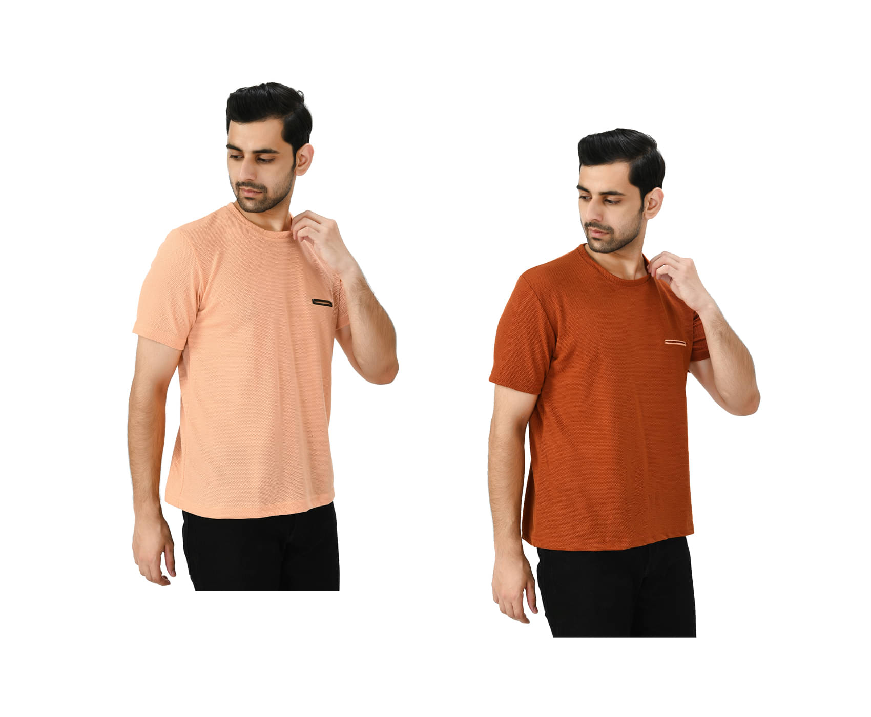     			IndiWeaves Men Polyester Regular Fit Solid T-Shirt ( Multicolor )