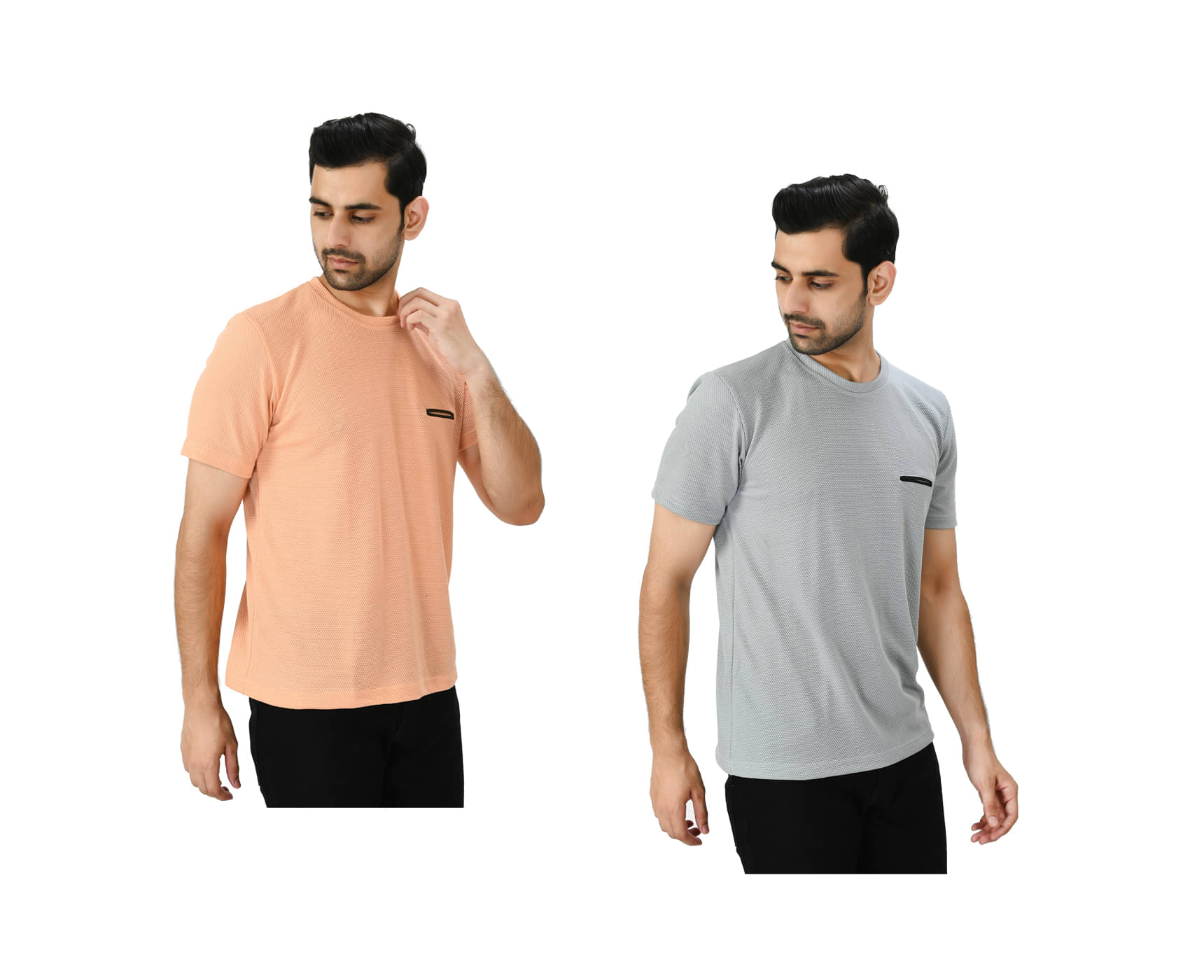     			IndiWeaves Men Polyester Regular Fit Solid T-Shirt ( Multicolor )