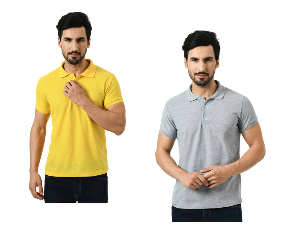 IndiWeaves Men Polyester Regular Fit Solid T-Shirt ( Multicolor ) IndiWeaves Men Polyester Regular Fit Solid T-Shirt ( Multicolor )