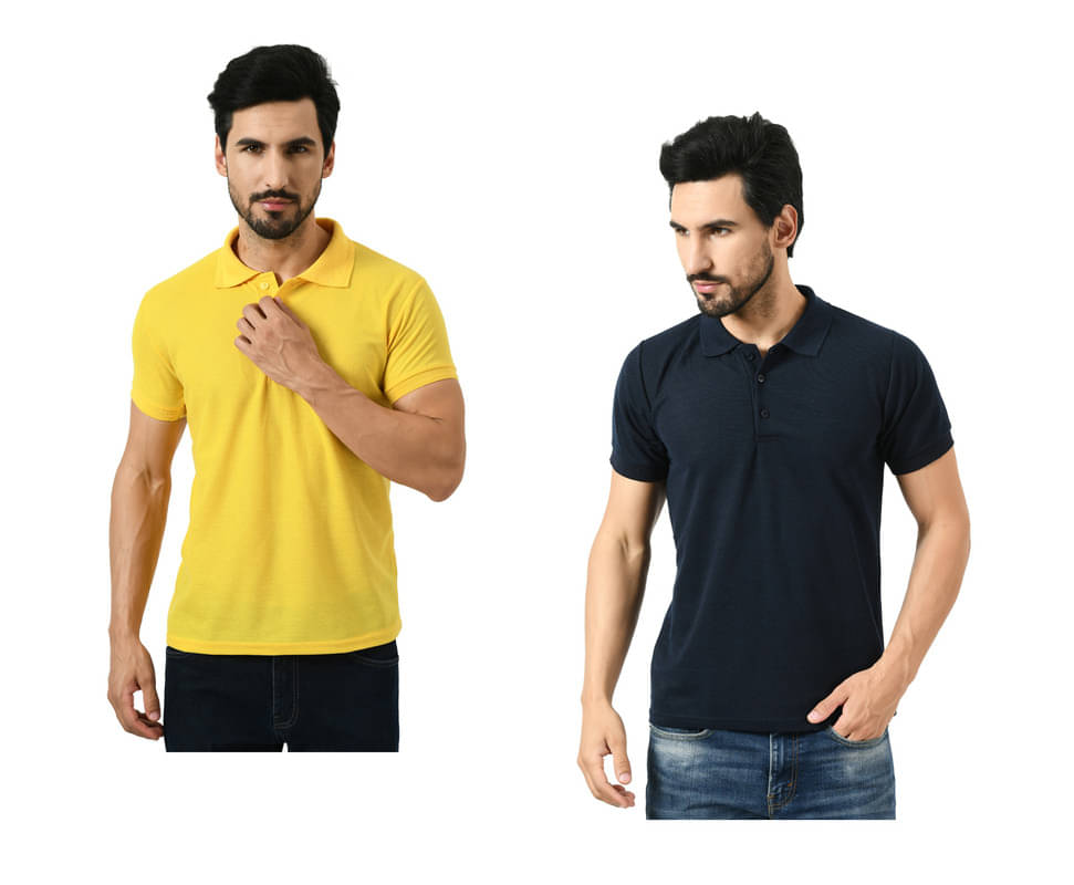     			IndiWeaves Men Polyester Regular Fit Solid T-Shirt ( Multicolor )