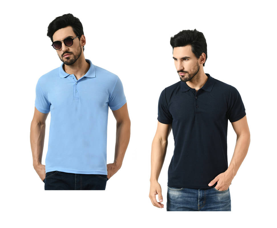 IndiWeaves Men Polyester Regular Fit Solid T-Shirt ( Multicolor ) IndiWeaves Men Polyester Regular Fit Solid T-Shirt ( Multicolor )