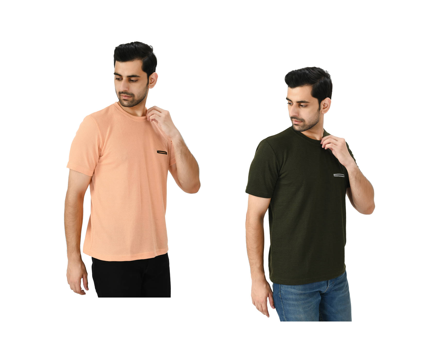 IndiWeaves Men Polyester Regular Fit Solid T-Shirt ( Multicolor ) IndiWeaves Men Polyester Regular Fit Solid T-Shirt ( Multicolor )